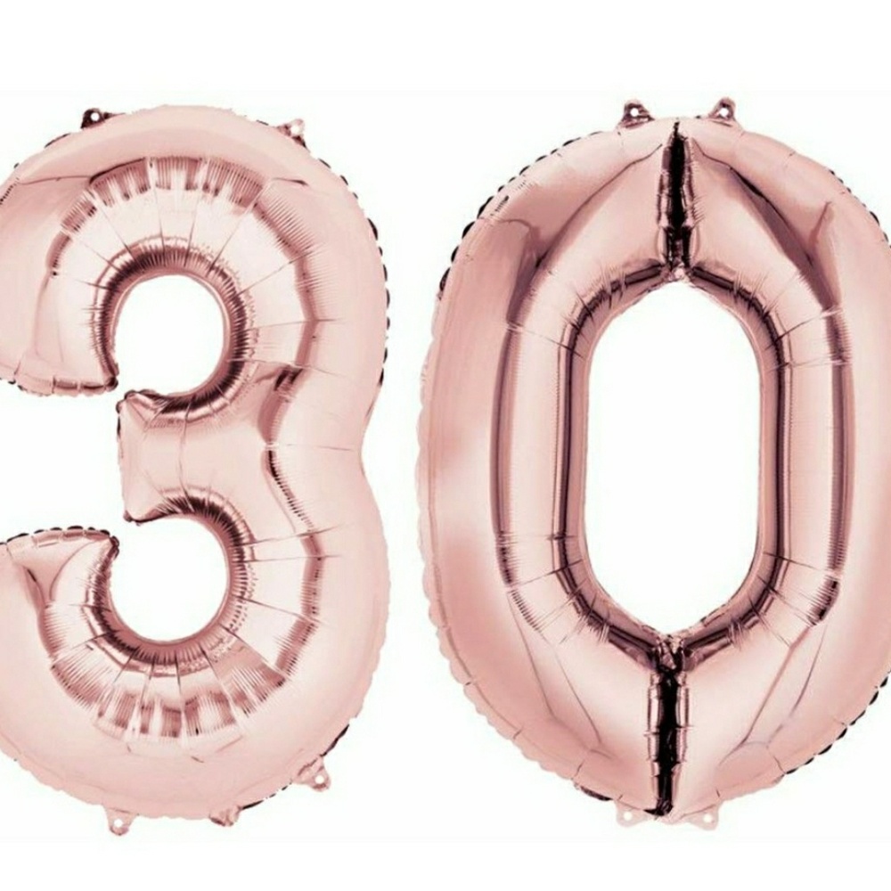 Number 30 balloons 40 inch rose gold